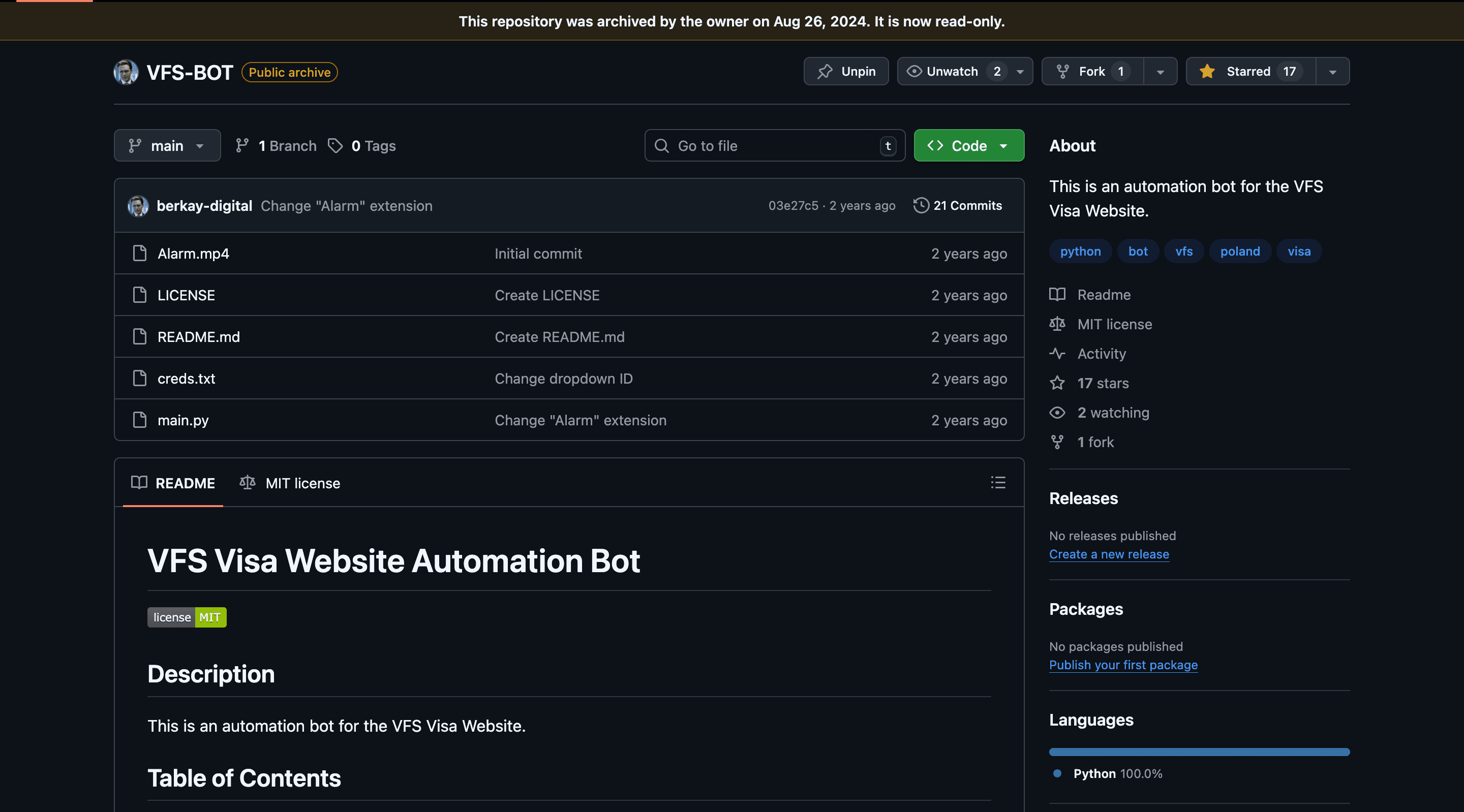 VFS Visa Website Automation